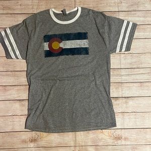 Mens Gray Colorado State Flag t shirt size L